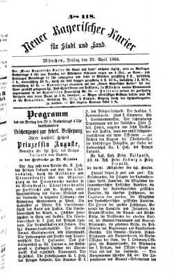 Neuer bayerischer Kurier für Stadt und Land Freitag 29. April 1864