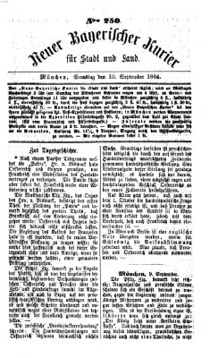 Neuer bayerischer Kurier für Stadt und Land Samstag 10. September 1864