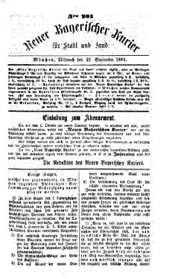 Neuer bayerischer Kurier für Stadt und Land Mittwoch 21. September 1864