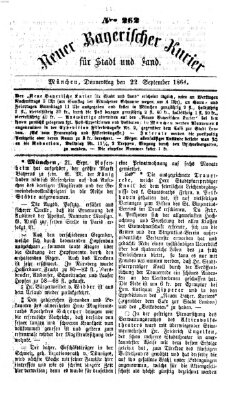 Neuer bayerischer Kurier für Stadt und Land Donnerstag 22. September 1864