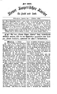 Neuer bayerischer Kurier für Stadt und Land Freitag 7. Oktober 1864