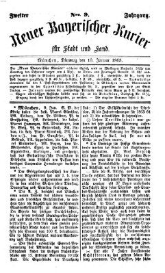 Neuer bayerischer Kurier für Stadt und Land Dienstag 10. Januar 1865