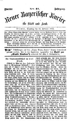 Neuer bayerischer Kurier für Stadt und Land Samstag 11. Februar 1865