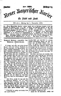 Neuer bayerischer Kurier für Stadt und Land Freitag 1. September 1865