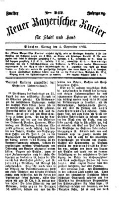 Neuer bayerischer Kurier für Stadt und Land Montag 4. September 1865