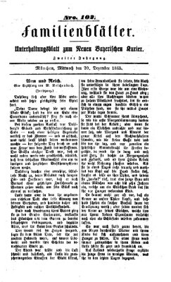 Neuer bayerischer Kurier für Stadt und Land Mittwoch 20. Dezember 1865