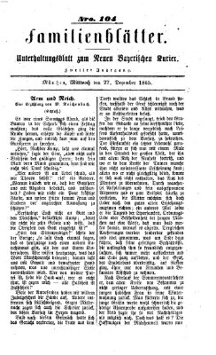Neuer bayerischer Kurier für Stadt und Land Mittwoch 27. Dezember 1865