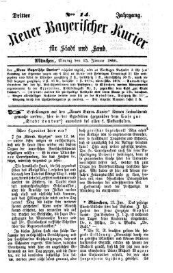 Neuer bayerischer Kurier für Stadt und Land Montag 15. Januar 1866