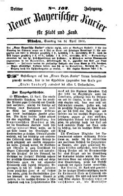 Neuer bayerischer Kurier für Stadt und Land Samstag 14. April 1866