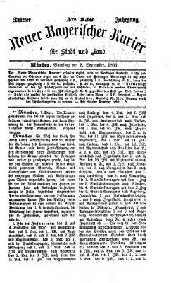 Neuer bayerischer Kurier für Stadt und Land Samstag 8. September 1866
