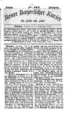 Neuer bayerischer Kurier für Stadt und Land Montag 24. September 1866