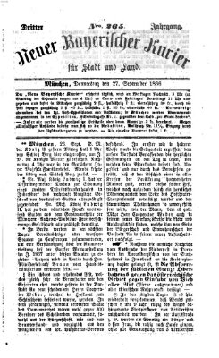 Neuer bayerischer Kurier für Stadt und Land Donnerstag 27. September 1866