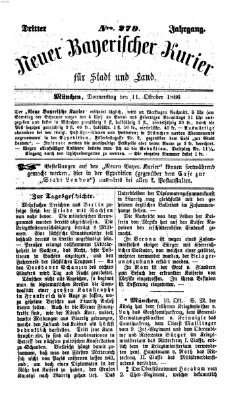 Neuer bayerischer Kurier für Stadt und Land Donnerstag 11. Oktober 1866