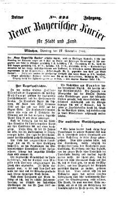 Neuer bayerischer Kurier für Stadt und Land Dienstag 27. November 1866