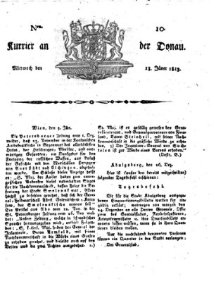 Kourier an der Donau (Donau-Zeitung) Mittwoch 13. Januar 1813