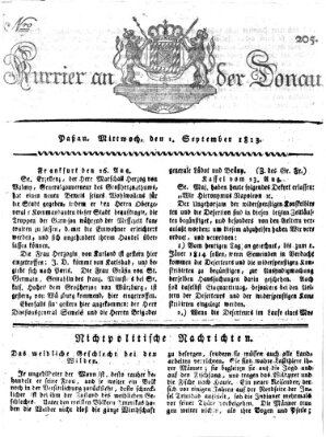 Kourier an der Donau (Donau-Zeitung) Mittwoch 1. September 1813