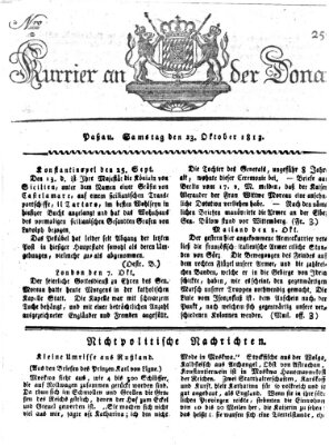 Kourier an der Donau (Donau-Zeitung) Samstag 23. Oktober 1813