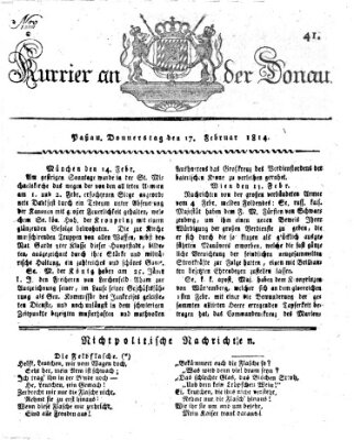 Kourier an der Donau (Donau-Zeitung) Donnerstag 17. Februar 1814