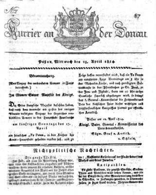 Kourier an der Donau (Donau-Zeitung) Mittwoch 13. April 1814
