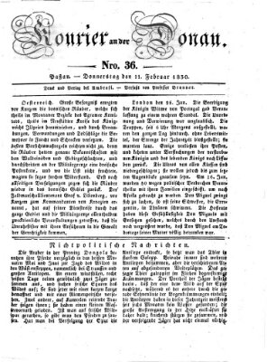 Kourier an der Donau (Donau-Zeitung) Donnerstag 11. Februar 1830