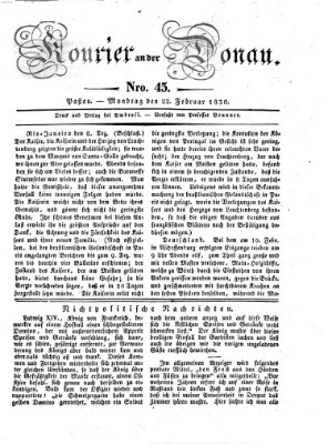 Kourier an der Donau (Donau-Zeitung) Montag 22. Februar 1830