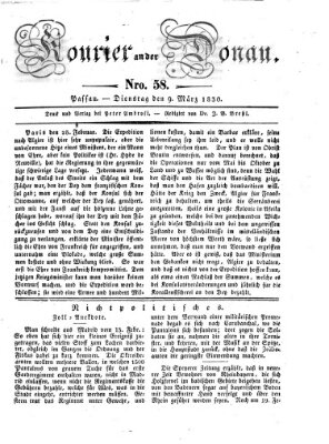 Kourier an der Donau (Donau-Zeitung) Dienstag 9. März 1830