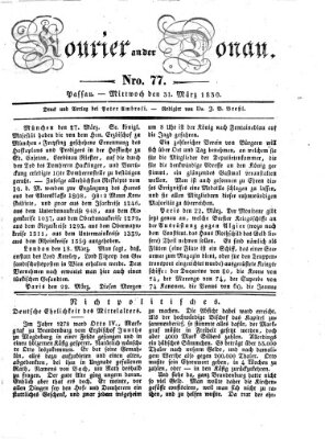 Kourier an der Donau (Donau-Zeitung) Mittwoch 31. März 1830