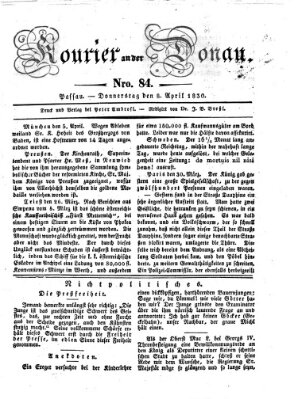 Kourier an der Donau (Donau-Zeitung) Donnerstag 8. April 1830