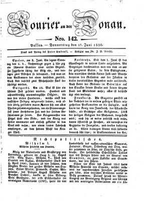 Kourier an der Donau (Donau-Zeitung) Donnerstag 17. Juni 1830