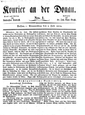 Kourier an der Donau (Donau-Zeitung) Donnerstag 1. Juli 1830