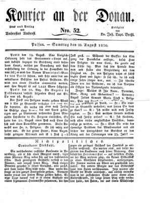 Kourier an der Donau (Donau-Zeitung) Samstag 28. August 1830