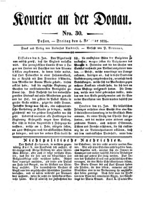 Kourier an der Donau (Donau-Zeitung) Freitag 4. Februar 1831