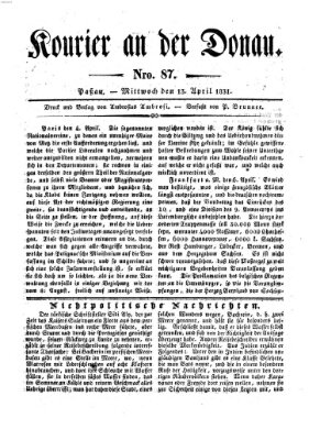Kourier an der Donau (Donau-Zeitung) Mittwoch 13. April 1831