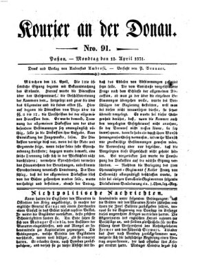 Kourier an der Donau (Donau-Zeitung) Montag 18. April 1831