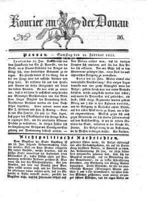 Kourier an der Donau (Donau-Zeitung) Samstag 11. Februar 1832