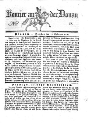 Kourier an der Donau (Donau-Zeitung) Samstag 25. Februar 1832