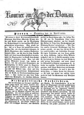 Kourier an der Donau (Donau-Zeitung) Samstag 28. April 1832