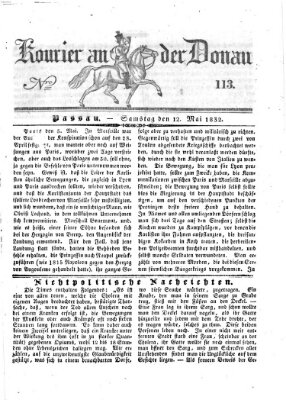 Kourier an der Donau (Donau-Zeitung) Samstag 12. Mai 1832