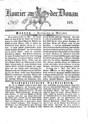 Kourier an der Donau (Donau-Zeitung) Freitag 18. Mai 1832