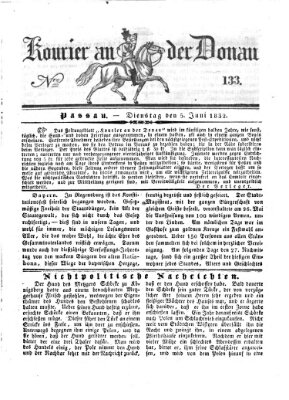 Kourier an der Donau (Donau-Zeitung) Dienstag 5. Juni 1832