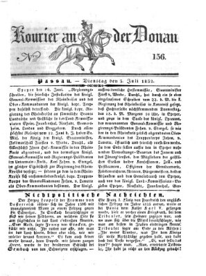 Kourier an der Donau (Donau-Zeitung) Dienstag 3. Juli 1832