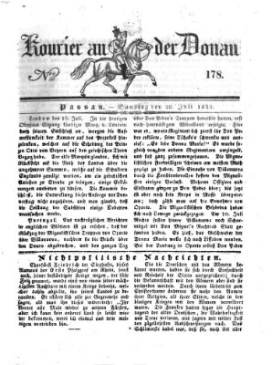 Kourier an der Donau (Donau-Zeitung) Samstag 28. Juli 1832