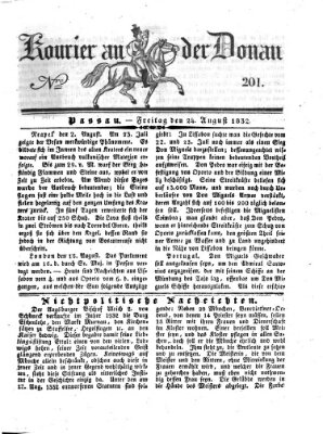 Kourier an der Donau (Donau-Zeitung) Freitag 24. August 1832