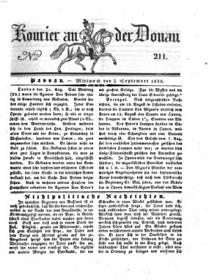 Kourier an der Donau (Donau-Zeitung) Mittwoch 5. September 1832