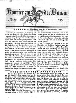 Kourier an der Donau (Donau-Zeitung) Montag 10. September 1832