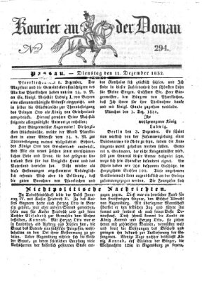 Kourier an der Donau (Donau-Zeitung) Dienstag 11. Dezember 1832