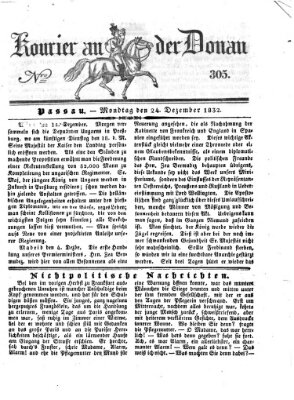 Kourier an der Donau (Donau-Zeitung) Montag 24. Dezember 1832