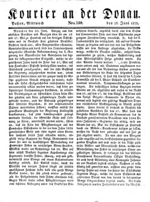 Kourier an der Donau (Donau-Zeitung) Mittwoch 26. Juni 1833