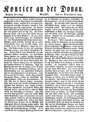 Kourier an der Donau (Donau-Zeitung) Freitag 13. September 1833