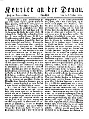 Kourier an der Donau (Donau-Zeitung) Donnerstag 3. Oktober 1833